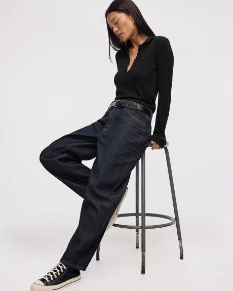 High-Rise Barrel Jeans