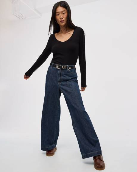 Wide-Leg High-Rise Jean