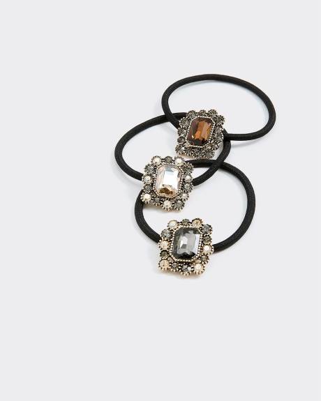 Hair Ties with Tiny Brooch