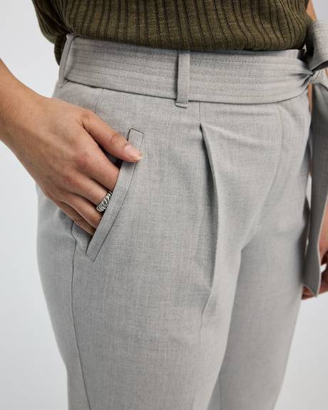 Tapered-Leg High-Rise Pant with Sash - Curvy Fit