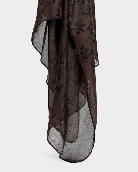 Foulard léger à motif floral à deux tons