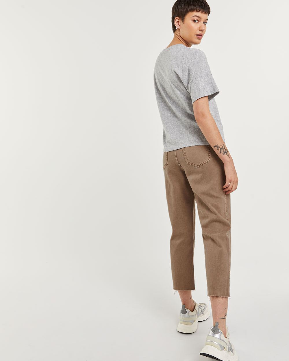 T-shirt en coton et modal à manches courtes et encolure ronde R Essentials