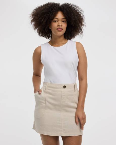 Linen-Blend Skort
