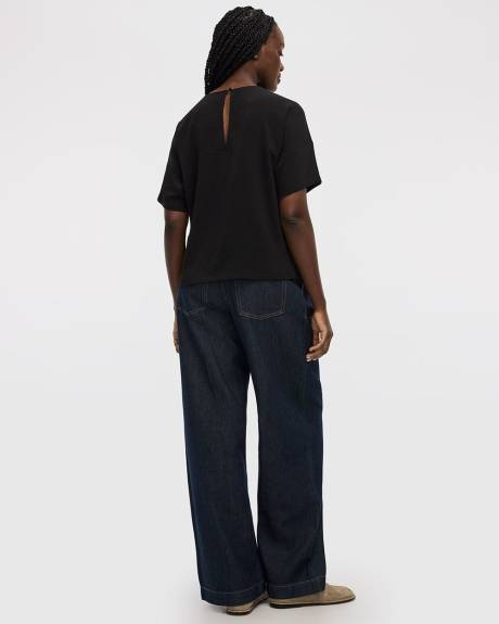 Blouse à col rond et manches courtes