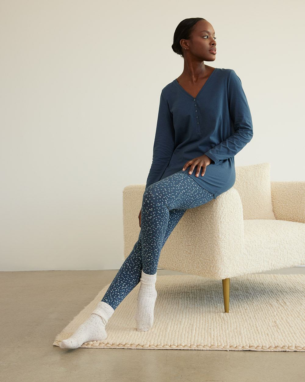 Long-Sleeve Tunic and Legging Cotton Pyjama Set