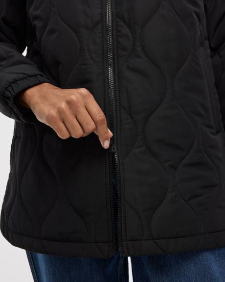 Quilted Jacket with Removable Hood