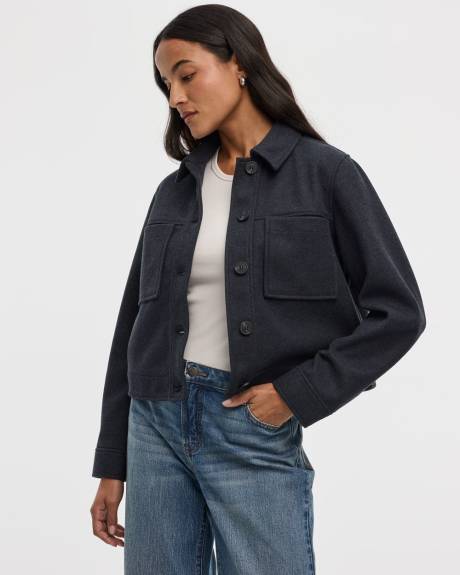 Veste-chemise courte avec poches