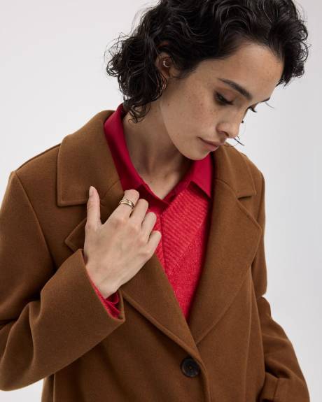 Long Coat with Two-Button Closure