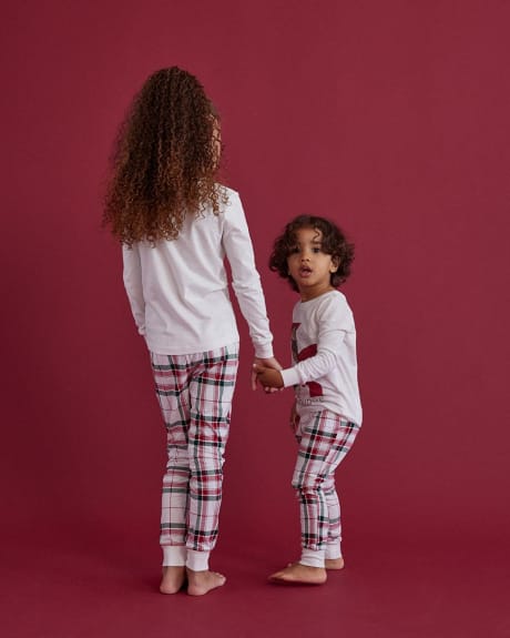 Ensemble pyjama en coton à manches longues et jogger pour enfants
