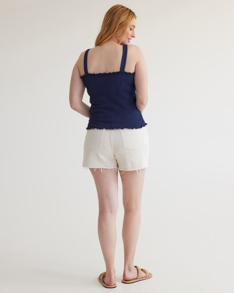 Smocked Tank with Front Buttons