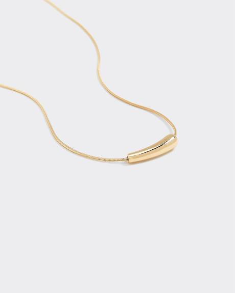 Stainless Steel Short Necklace with Tube Pendant