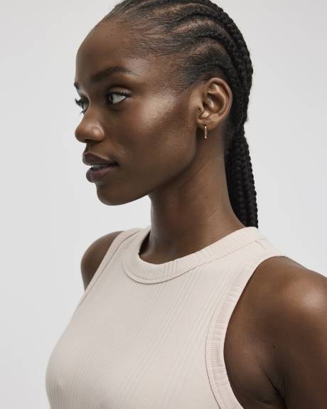 Fitted Crew-Neck Ribbed Tank