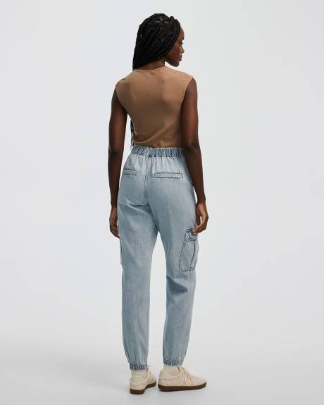 Denim Jogger with Cargo Pockets