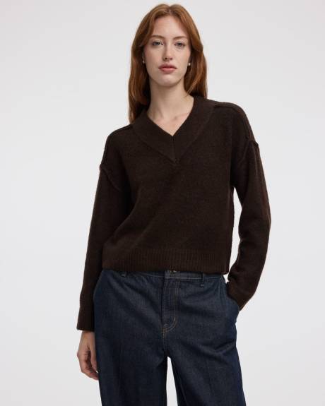 Pull à manches longues et col V