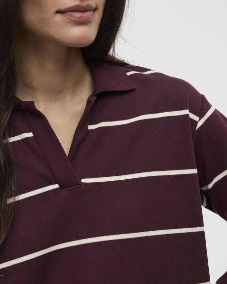 Striped Long-Sleeve Rugby-Style Top