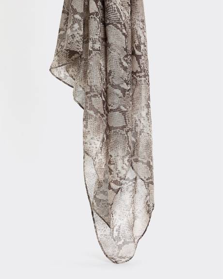 Foulard carré à motif peau de serpent