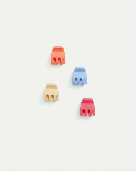 Colourful Mini Claw Clips, Set of 4
