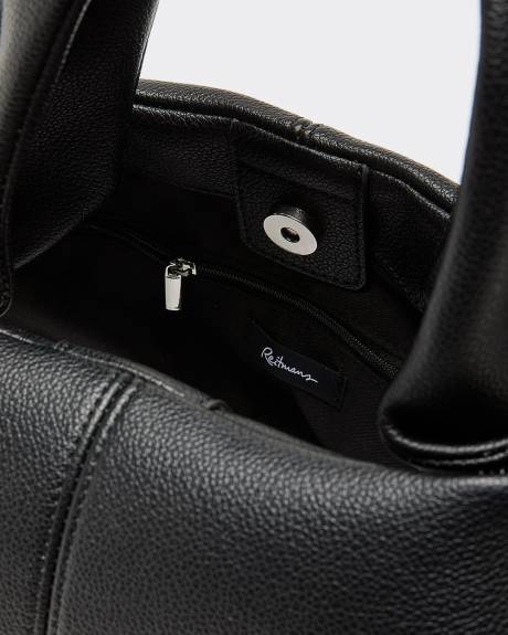 Pleated Faux-Leather Bag