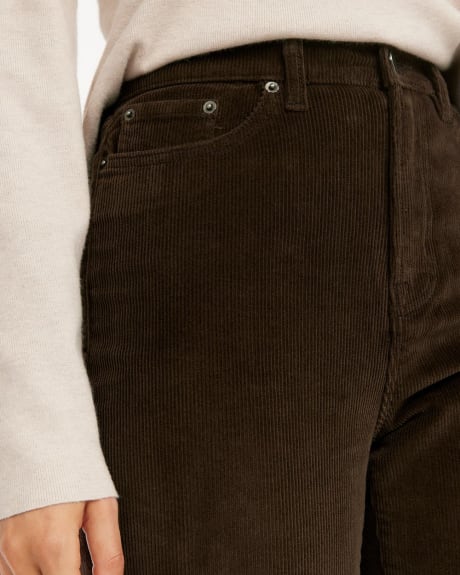Straight-Leg High-Rise Corduroy Pants - Petite