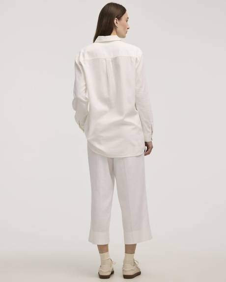 Long-Sleeve Linen Blend Shirt