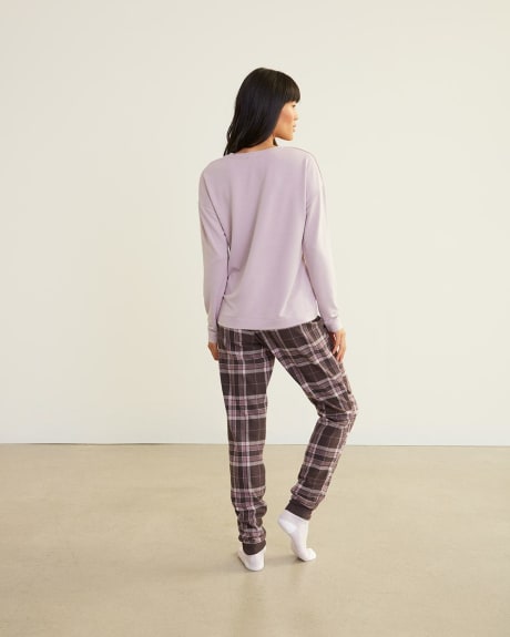 Long-Sleeve Top and Jogger Flannel Pyjama Set