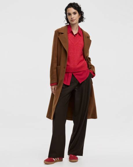 Long Coat with Two-Button Closure