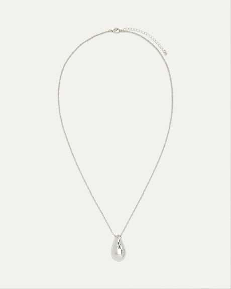 Long Necklace with Teardrop Pendant