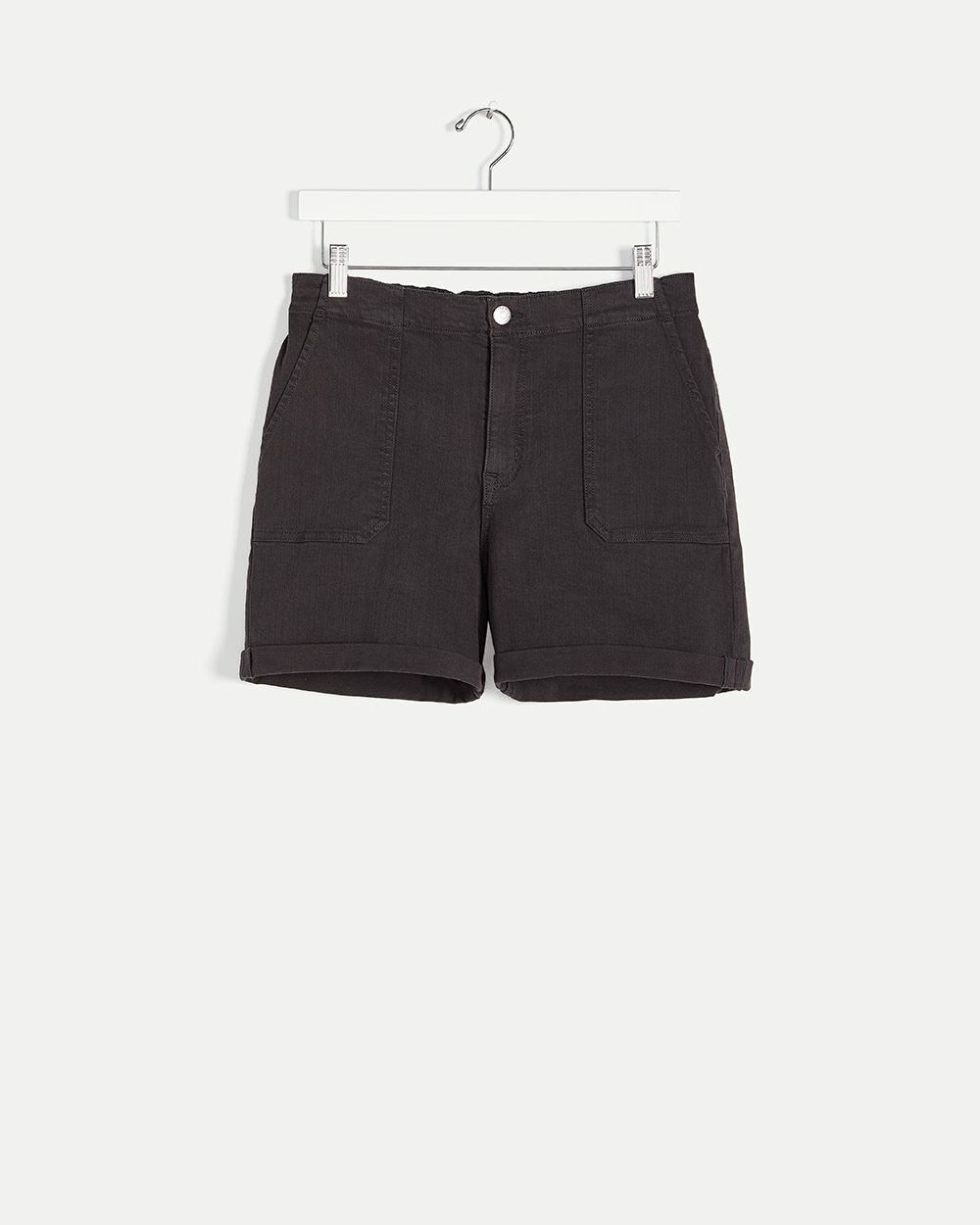 super high waisted black shorts