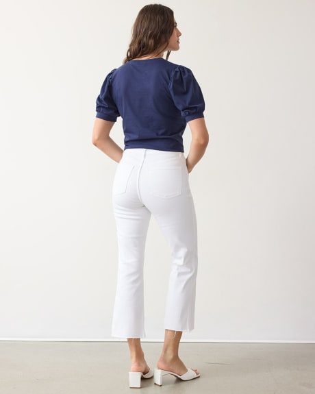 Flare-Leg Mid-Rise Cropped Jean