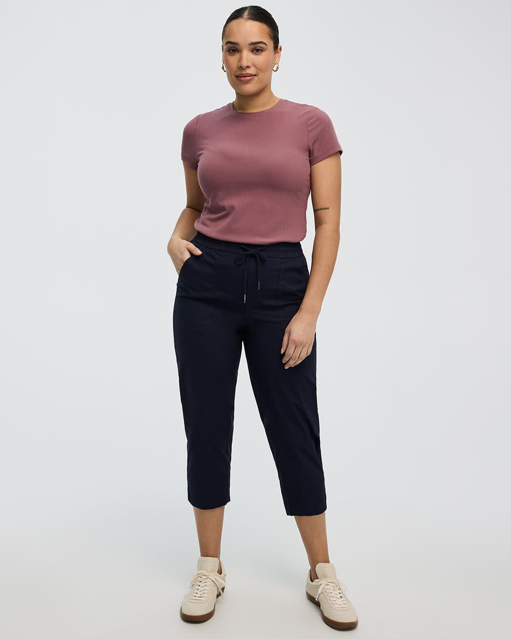 Poplin Capri Pants - Petite