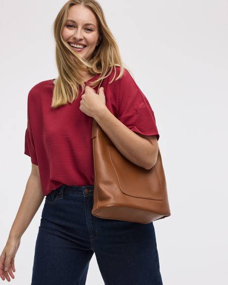 Blouse t-shirt &agrave; col rond et manches courtes