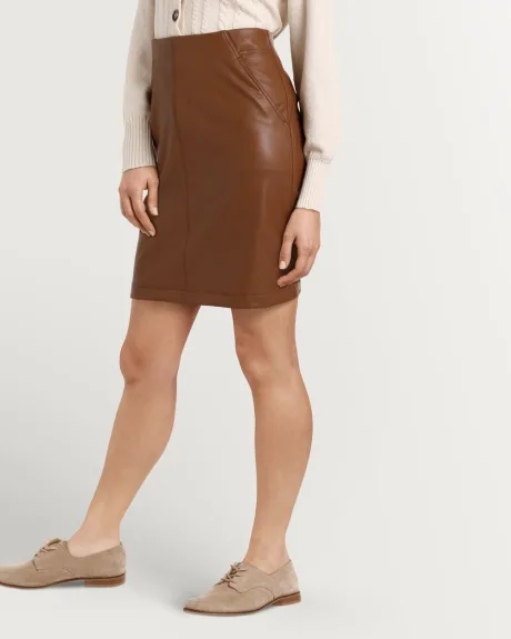 A-Line Faux Leather Skirt