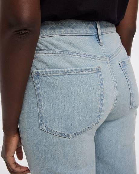 Jean &agrave; jambe fusel&eacute;e et taille haute - Le Mom Jeans - Long