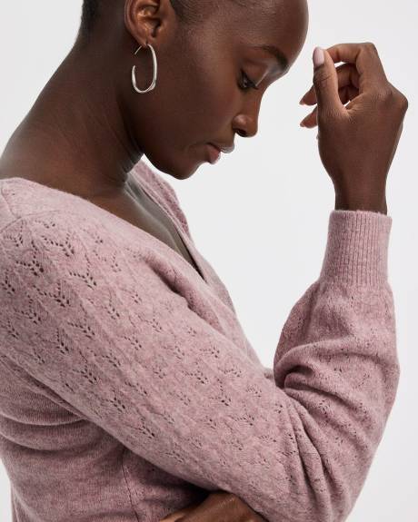 Pull DouceMaille à manches longues ballons et col V