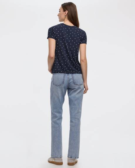 T-shirt &agrave; col rond - R Essentiels