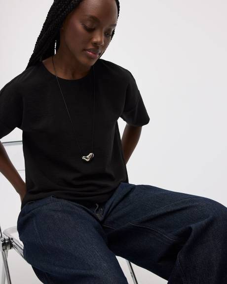 Blouse à col rond et manches courtes