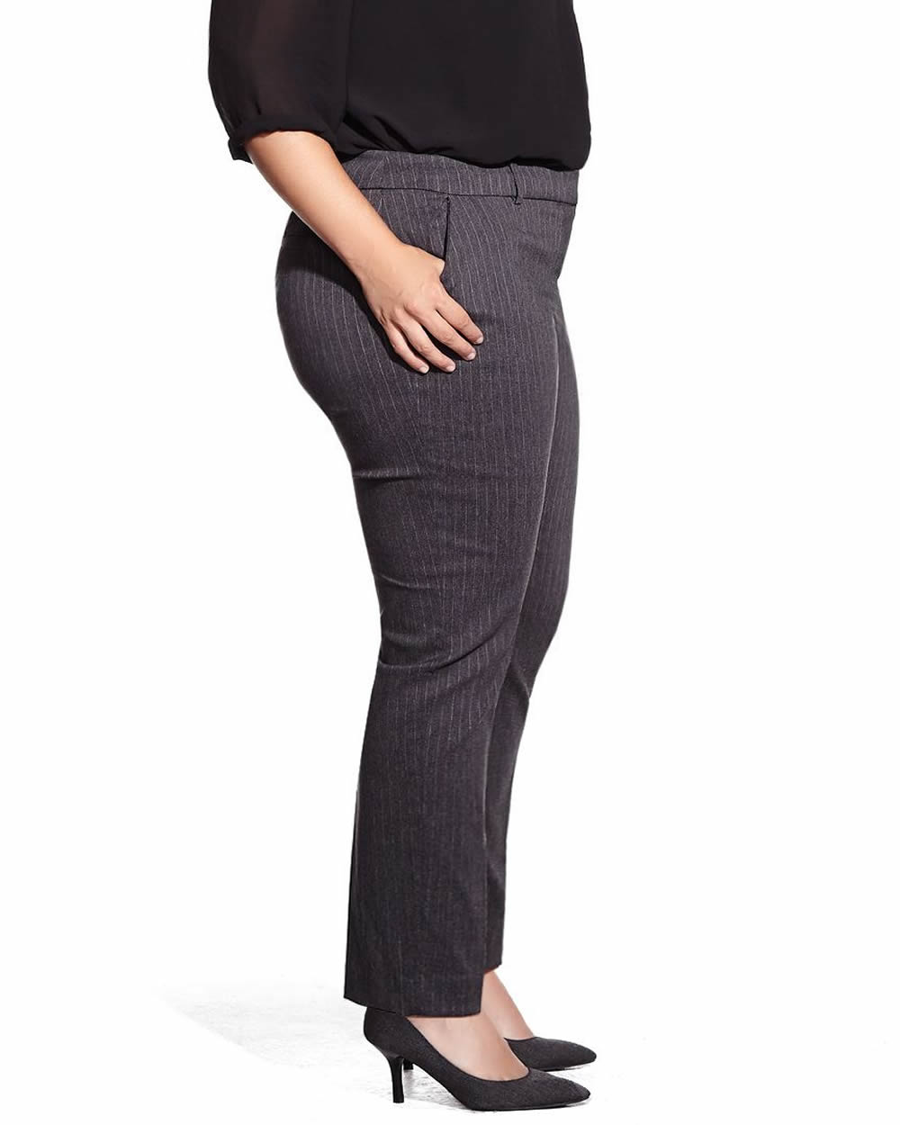 Plus Petite Slim Leg Modern Comfort Striped Pants | Plus Sizes | Reitmans