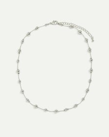Rhodium Beads Necklace