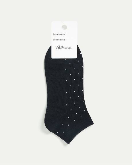 Bas cheville en coton à pois