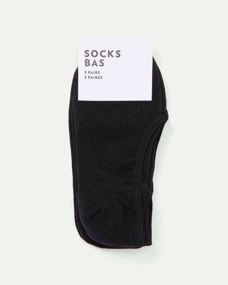 Bas non visibles en m&eacute;lange de coton avec silicone &ndash; Paquet de 3