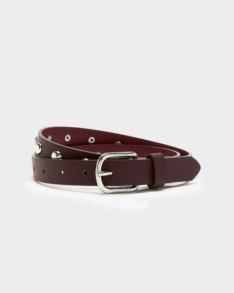 Faux Leather Belt with Studs