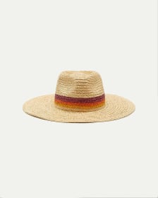 Raffia Hat with Colourful Stripes