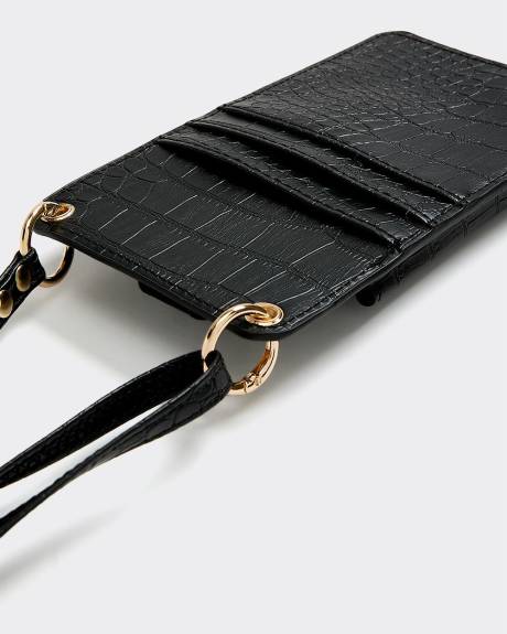 Faux-Leather Cross-Body Phone Bag