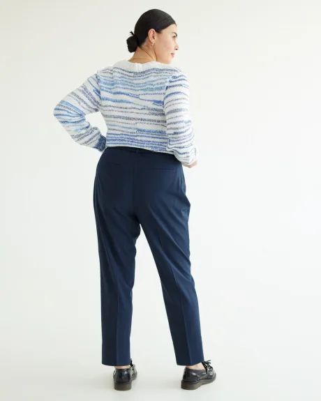 Pantalon à jambe fuselée et taille haute avec ceinture - L'Intemporelle - Long