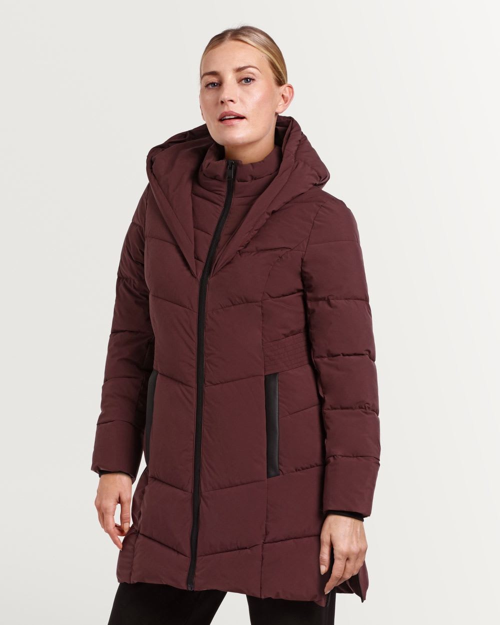 Quilted Coat with Faux Fur Collar