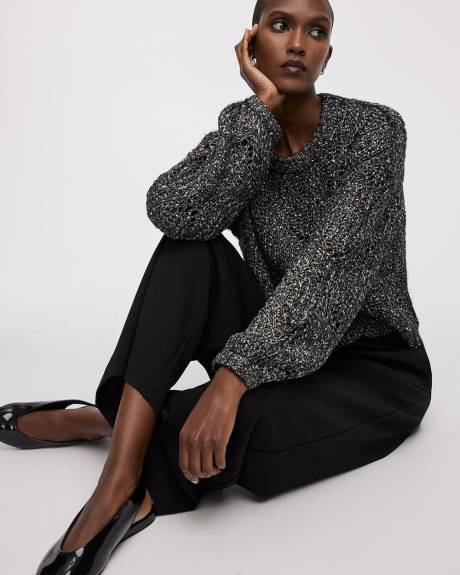 Pull en mailles de fantaisie à manches longues et col montant