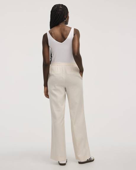 Wide-Leg High-Rise Linen Blend Pant
