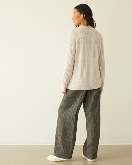 Pull à manches longues et col montant en tricot à effet scintillant
