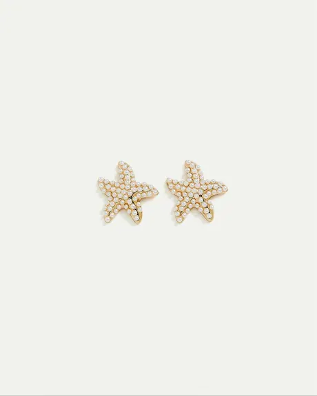 Boucles d'oreilles étoiles de mer avec perles