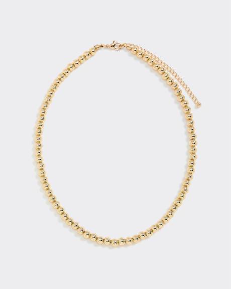 Stainless Steel Beaded Short Necklace